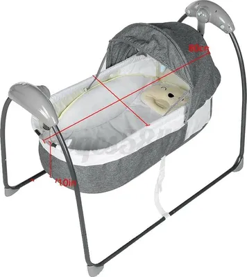 Immagine prodotto di Altalena per bambini, regolabile a 3 velocità, pannello di controllo intelligente, grigio