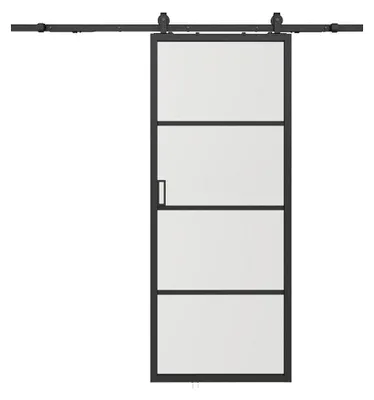 Produktbild von Wandschiebetür - Aluminium und klares gehärtetes Glas - H 205 x B 63 cm - SINCA II