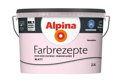 Produktbild von Alpina Farbrezepte Wandfarbe matt 2,5 L Farbwahl, Alpina Farbrezepte Farbwahl:Mandelblüte