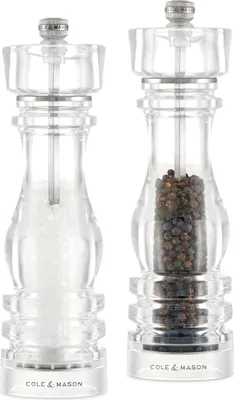 Obrázek produktu pro Cole & Mason H233110, Sada mlýnků na sůl a pepř, Průhledná, Akrylový, Pepř, Sůl, 220 mm