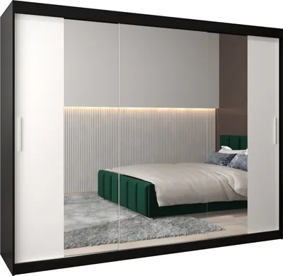 Produktbild von Kleiderschrank, Schiebetürenschrank Schlafzimmer, Schrank mit Spiegel TOKYO 2 250 cm