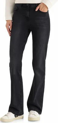 Produktbild von Cecil Damen Bootcut Jeans High Waist Slim Fit 5-Pocket mit Stretchanteil