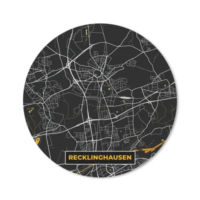 Produktbild von MuchoWow® Mauspad Mousepad Deutschland - Schwarz und Gold - Recklinghausen - Stadtplan - Karte 40x40 cm - Mousepads - Maus Mat - Pad - Mausunterlage - Schreibtisch Accessoires