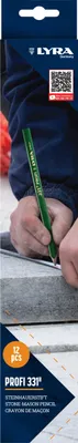 Image de LYRA Crayon de tailleur de pierre L.30cm ovale laqué vert pol.
