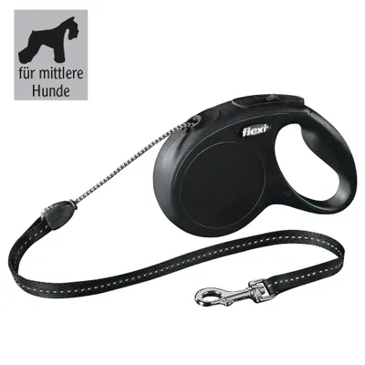 Obrázek produktu pro Flexi New Classic M šňůra 8 m, max. 20kg, - černá