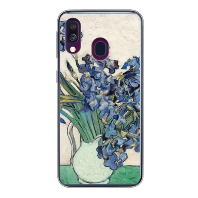 Produktbild von MuchoWow® Handyhülle Schutzhülle Hülle für Samsung Galaxy A40 Stilleben mit Schwertlilien - Vincent van Gogh Silikon Softcase Handy Hülle - Handy-Tasche