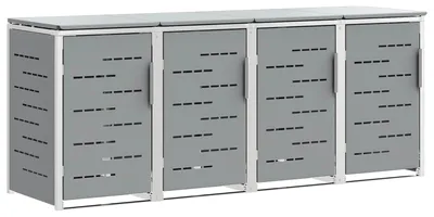 Immagine prodotto di Contenitore su ruote per lo stoccaggio di 4 bidoni da 240 litri, colore grigio