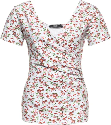 Produktbild von QUEEN KEROSIN Blusentop Mit All-Over-Print Weiß S