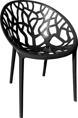 Produktbild von Gartenstuhl Kunststoff Stapelstuhl Bistrostuhl Küchenstuhl Stuhl Stapelbar , Farbe:Schwarz;Menge:1 St.