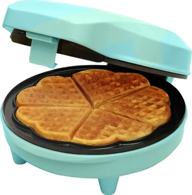 Produktbild von Bestron Waffeleisen für klassische Herzwaffeln, Waffelmaker mit Antihaftbeschichtung für Waffeln in Herzform, Retro Design, 700 Watt, Farbe: Mint