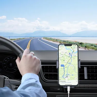 Produktbild von Mobile Telefonhalter für Auto mit 360° Rotation - Stabile Belüftungshalterung für Smartphones (4-7 Zoll)
