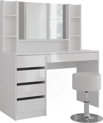 Immagine prodotto di Tavolo da toeletta Vicco Sherry Bianco/bianco lucido 119.8 cm 5 parti, Model 57604