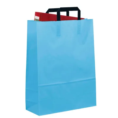 Produktbild von VP Papier-Tragetaschen aquamarin 32,0 x 42,0 cm, 50 St.