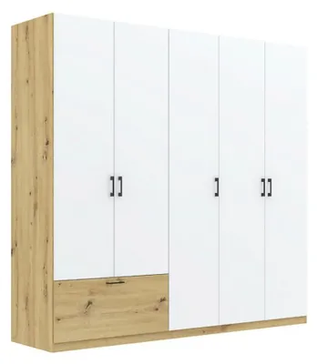 Produktbild von Lezame - Großer Kleiderschrank, 225x210h cm Weiß, 5 Regale