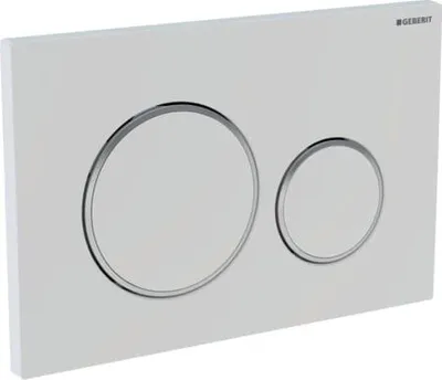 Imagen del producto de Placa de accionamiento Geberit Sigma20, de plástico, blanca, redonda, 1 unidad.