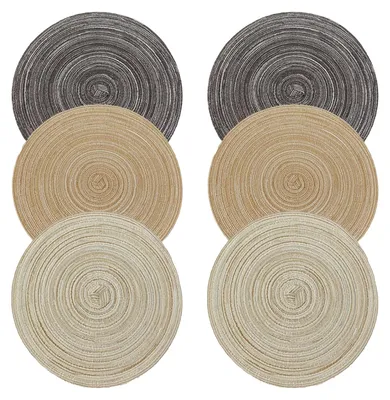 Runde geflochtene Platzsets 30 cm, 6er-Set, waschbar