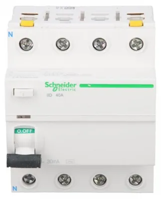 Produktbild von 4P 40A 0,03A Fehlerstromschutzschalter Typ AC iID A9Z11440