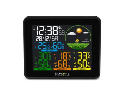 Obrázek produktu pro Explore Scientific WSH4005C Meteorologická stanice Barometr Hodiny Rádiem řízené bílé
