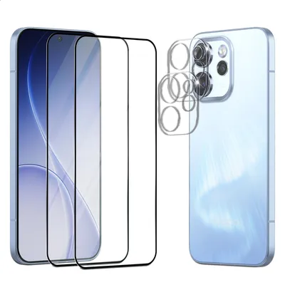 Produktbild von 2-Pack Oppo Reno 15 Pro Displayschutzfolie & 2-Pack Kameraschutz - Gehärtetes Glas 9H - Super Qualität 3D