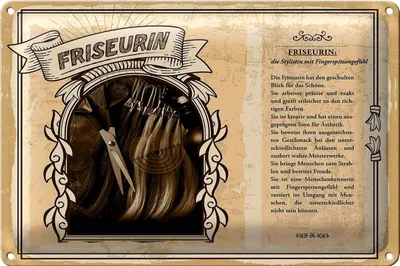 Produktbild von Blechschild Berufe 30x20cm Friseurin Stylistin Blick Schöne