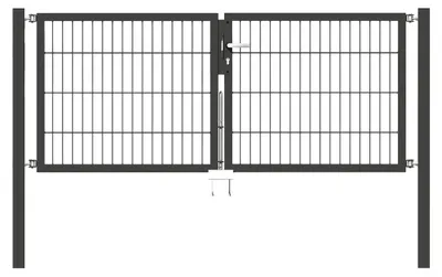 Produktbild von Alberts Doppeltor Flexo mit Zubehör, zum Einbetonieren, anthrazit, Breite 200 cm, Höhe 80 cm