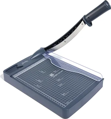 Zdjęcie produktu dla JIELISI Gilotyna do papieru A4 Maszyna do cięcia papieru z bezpieczną głowicą tnącą Maszyna do cięcia etykiet, papieru fotograficznego, gilotyna do zdjęć, papieru rzemieślniczego, kartek, scrapbookingu 41,5 x 26,3 x 6,5 cm