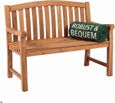 Produktbild von Gartenbank wetterfest Swindon Holzbank 120x57x94cm Sitzbank Balkon | Garten Bank Teak Holz