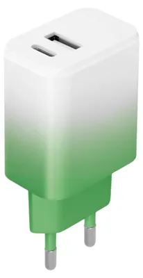 Produktbild von Setty Ladegerät USB + USB-C 20W LSIG-AC-20 Minze-Weiß-Verlauf