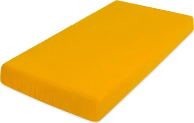 Produktbild von Musselin Spannbettlaken 70x140x10 in einer Box Orange