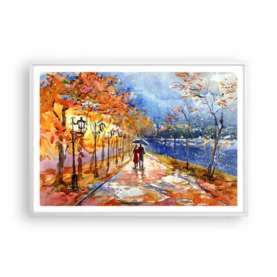 Produktbild von Gerahmtes Poster - Weißer Rahmen - Park Paar Baum - 100x70 cm - Wand Bild - Wanddeko - Wandbilder - Kunstposter - Wandposter - Bilderrahmen - Bilder - Kunstdruck - Wandbild - P2WAA100x70-3557