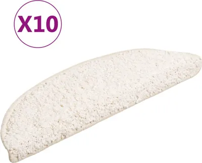Obrázok produktu pre vidaXL Podložky na kroky 10 ks 56x17x3 cm Biele polkruhové