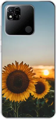 Produktbild von König Design Hülle kompatibel mit Xiaomi Redmi 10A Kunststoff Soft Handyhülle - Handy Case Sonnenblumen
