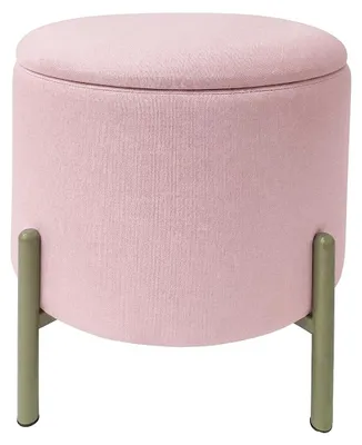 Produktbild von ECHTWERK Sitzhocker Logan mit hochwertigem Oberflächenbezug aus Polyester, Aufbewahrungsfunktion, 40 x 40 x 40 cm, bis 150 kg, rosa, EW-RH-0437R