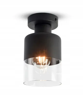Zdjęcie produktu dla Lampa Sufitowa Żyrandol Plafon Dual Glass 568-P1 LED E27 Black Edition