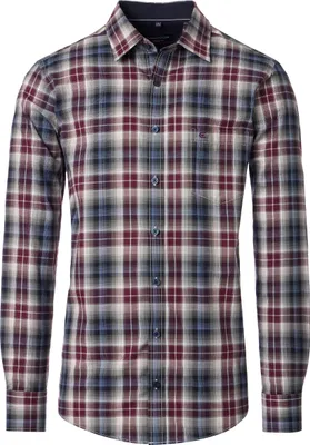 Produktbild von CASAMODA Herren Freizeithemd Langarm Kent Casual Rot kariert XL