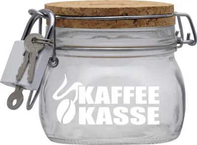 Produktbild von Spardose Geld Geschenk Ideen Kaffee Kasse Transparent Größe S 0.5 Liter
