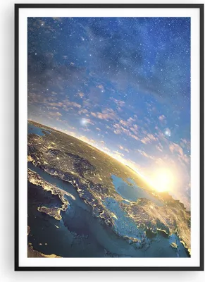 Produktbild von Gerahmtes Poster - Schwarzer Rahmen - Kosmos Erde - 70x100 cm - Wand Bild - Wanddeko - Wandbilder - Kunstposter - Wandposter - Bilderrahmen - Bilder - Kunstdruck - Wandbild - P2BPA70x100-3809