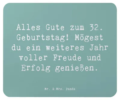 Produktbild von Mr. & Mrs. Panda Mouse Pad Spruch 32. Geburtstag - Meeresbrise - Geschenk, Mousepad, Erfolg, Jubiläum, gummi mauspad, unvergessliche Erlebnisse, Alter, Lebensjahr, laptop