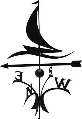 Produktbild von SvenskaV Wetterfahne Segler in schwarz mit Kugellager-Drehmechanismus