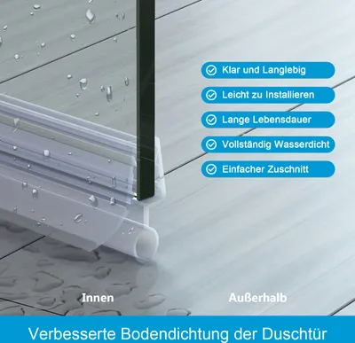 Obrázek produktu pro Heilmetz sprchové těsnění 80 cm náhradní těsnění sprchových dveří pro skla o tloušťce 4-6 mm deflektor vody těsnění sprchového koutu malá kulatá bublina TYPE2