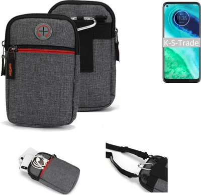 Produktbild von K-S-Trade Holster Gürteltasche kompatibel mit Motorola G8 Handy Tasche Schutz Hülle grau Zusatzfächer 1x
