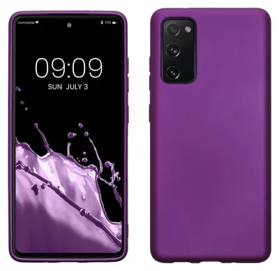 Produktbild von kwmobile Handyhülle für Samsung Galaxy S20 FE Hülle - Silikon Case metallisch schimmernd - Schutzhülle Cover - Metallic Violett
