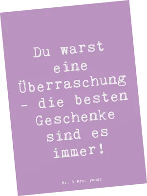 Produktbild von Mr. & Mrs. Panda Grußkarte Spruch Überraschung Adoptivkind - Lavendeltraum - Geschenk, Liebe, Besondere Geschenke, handgemacht, Postkarte, Verwandte, Familienbande