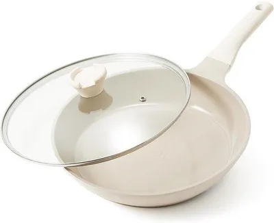 Immagine prodotto di Padella in Vetroceramica da 26 cm per piani a induzione, rivestimento in Vetroceramica beige