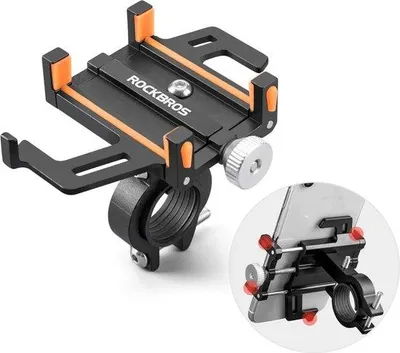 Produktbild von Unyqoos® Smartphone‑Halterung für Fahrrad & Motorrad, CNC‑Aluminium, 4,2–6,8 Zoll (55–95 mm), 360° drehbar, Lenker Ø 22,2–31,8 mm, universal