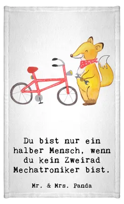 Produktbild von Mr. & Mrs. Panda Handtuch Zweirad Mechatroniker Herz - Weiß - Geschenk, gästehandtuch klein, Kleines, 30x50, stoffhandtuch, badezimmer
