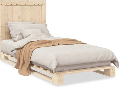 Produktbild von vidaXL Massivholzbett mit Kopfteil 90x200 cm Kiefer