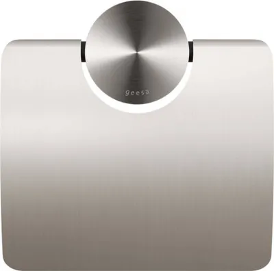 Produktbild von Geesa Toilettenpapierhalter mit Deckel Opal - Klopapierhalter zum Bohren, Edelstahl gebürstet