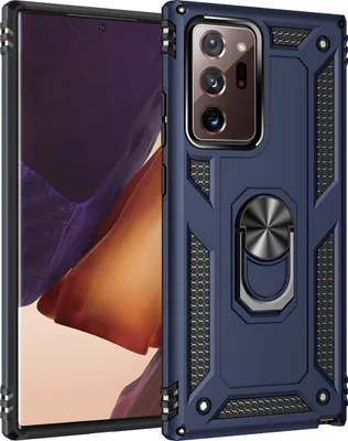 Image de Etui de protection pour Samsung Note 20 Ultra, étui de protection double couche robuste testé militairement avec support d'anneau pour Samsung Galaxy Note 20 Ultra Bleu