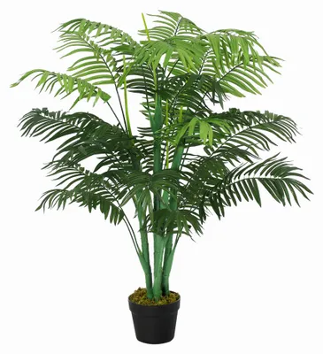 Productafbeelding van Outsunny Kunstpalm, 125 cm hoog, kunstplant in pot, geschikt voor woonkamer of balkon